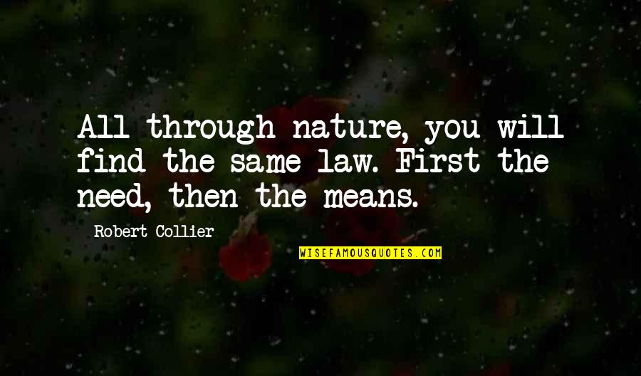 Means The Same Quotes By Robert Collier: All through nature, you will find the same