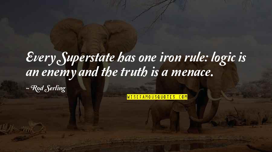 Meansarms Quotes By Rod Serling: Every Superstate has one iron rule: logic is