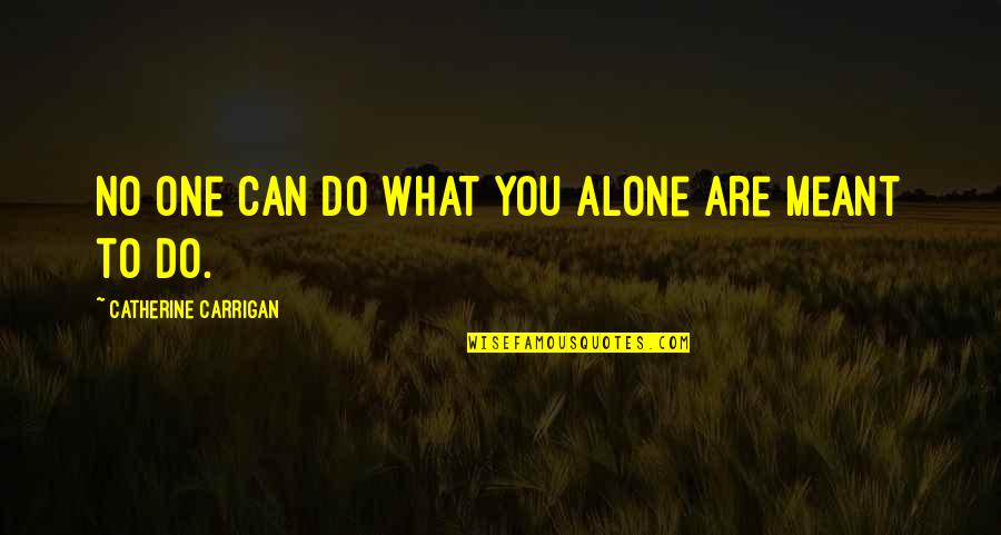 Meant To Be Alone Quotes By Catherine Carrigan: No one can do what you alone are