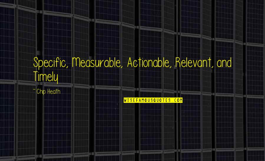 Measurable Quotes By Chip Heath: Specific, Measurable, Actionable, Relevant, and Timely