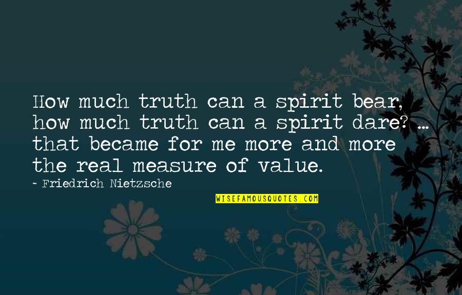 Measure For Measure Quotes By Friedrich Nietzsche: How much truth can a spirit bear, how