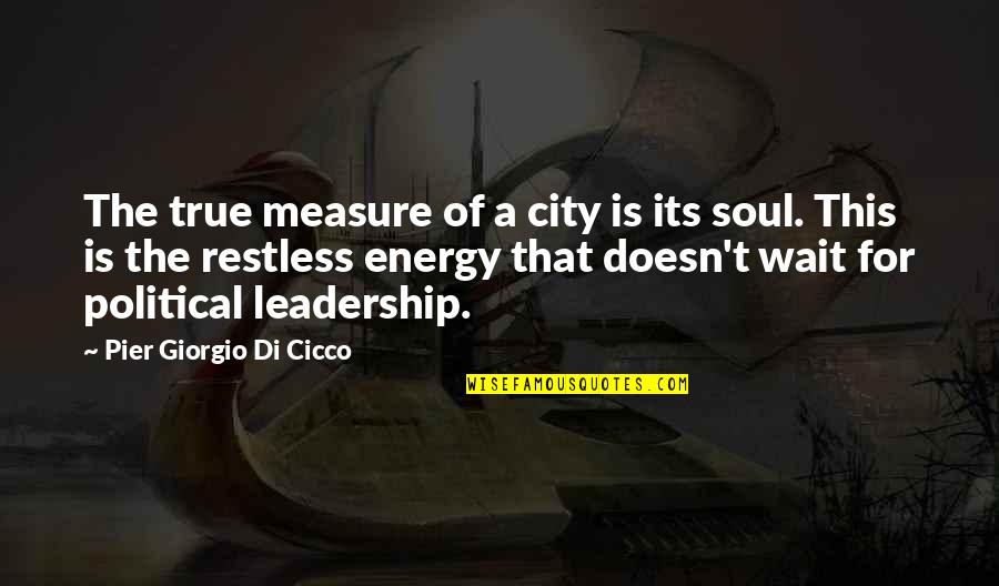 Measure For Measure Quotes By Pier Giorgio Di Cicco: The true measure of a city is its
