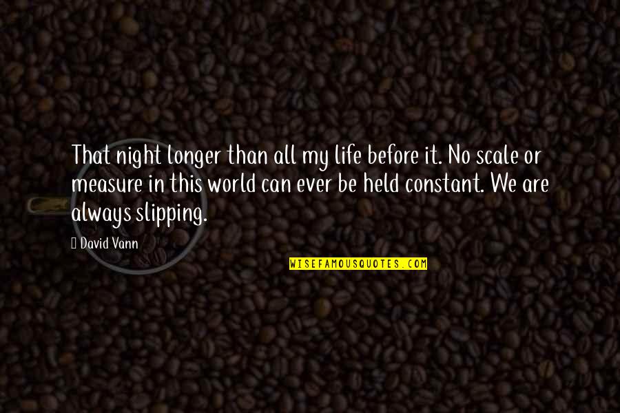 Measure Life Quotes By David Vann: That night longer than all my life before Measure Life Quotes By David Vann: That night longer than all my life before