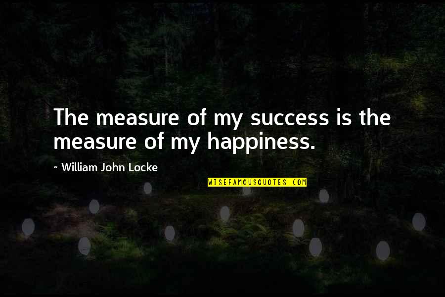 Measure Of Success Quotes By William John Locke: The measure of my success is the measure