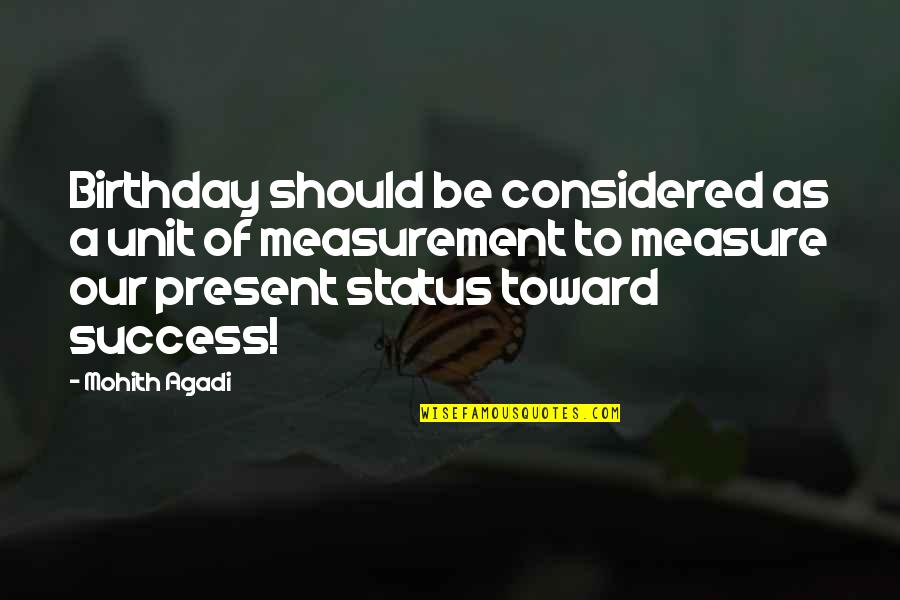Measure Quote Quotes By Mohith Agadi: Birthday should be considered as a unit of