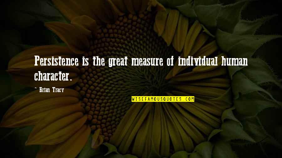 Measure Quotes By Brian Tracy: Persistence is the great measure of individual human