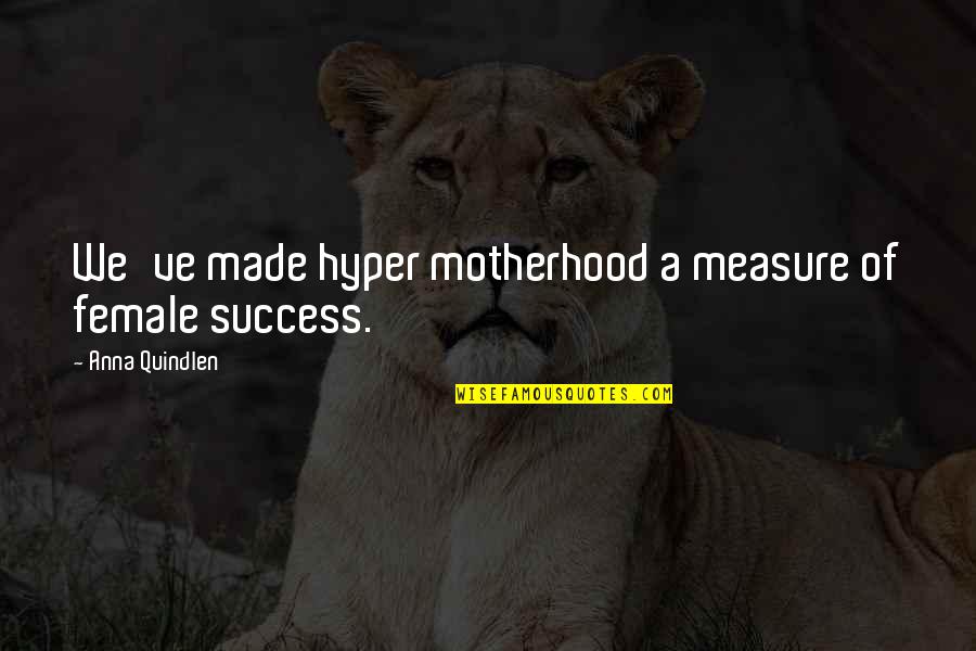 Measure Success Quotes By Anna Quindlen: We've made hyper motherhood a measure of female
