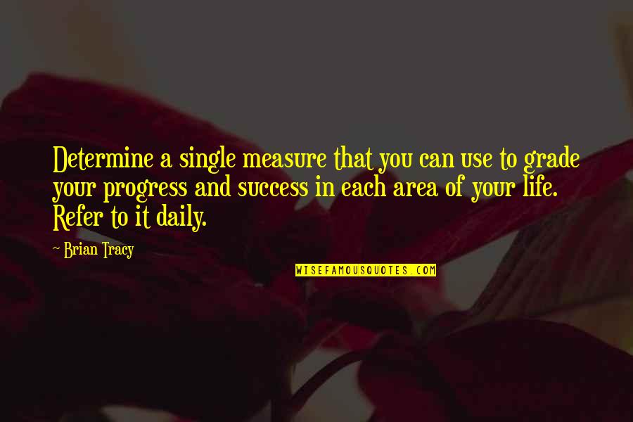 Measure Success Quotes By Brian Tracy: Determine a single measure that you can use