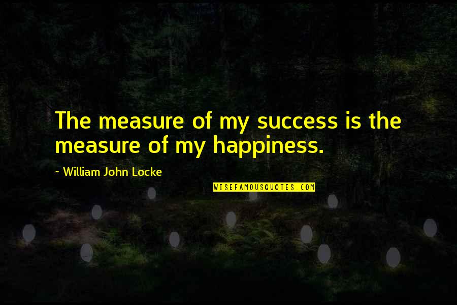 Measure Success Quotes By William John Locke: The measure of my success is the measure