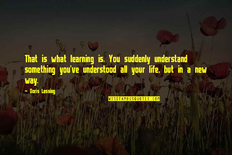 Meat Cutter Quotes By Doris Lessing: That is what learning is. You suddenly understand