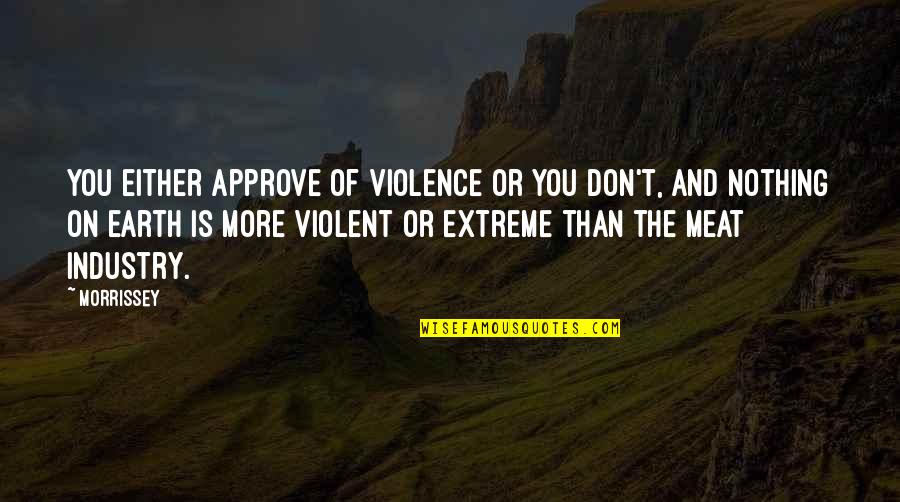 Meat Industry Quotes By Morrissey: You either approve of violence or you don't,