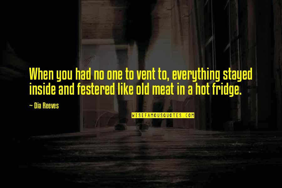 Meat Quotes By Dia Reeves: When you had no one to vent to,