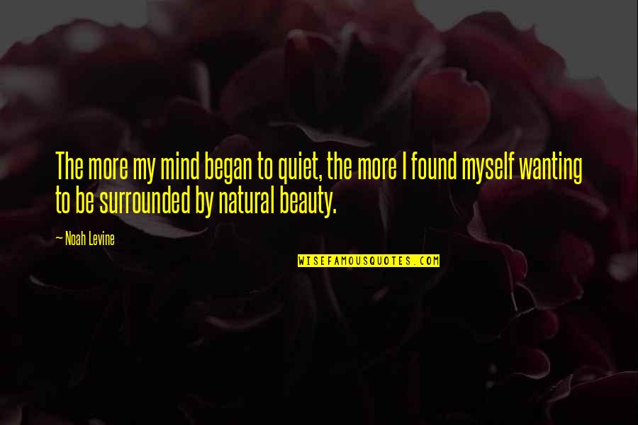 Meats And More Quotes By Noah Levine: The more my mind began to quiet, the Meats And More Quotes By Noah Levine: The more my mind began to quiet, the