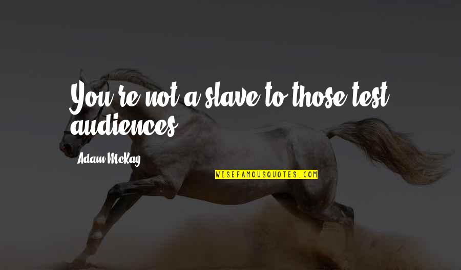 Mechanical Reaper Quotes By Adam McKay: You're not a slave to those test audiences.