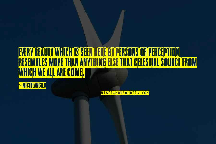Mechanifying Quotes By Michelangelo: Every beauty which is seen here by persons