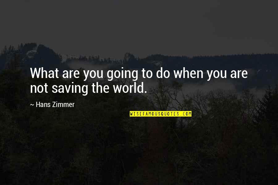 Mechanisms In The World Quotes By Hans Zimmer: What are you going to do when you