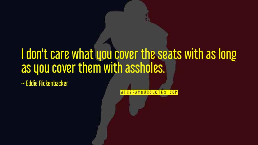 Mechinal Quotes By Eddie Rickenbacker: I don't care what you cover the seats