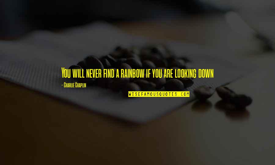 Mechon Quotes By Charlie Chaplin: You will never find a rainbow if you