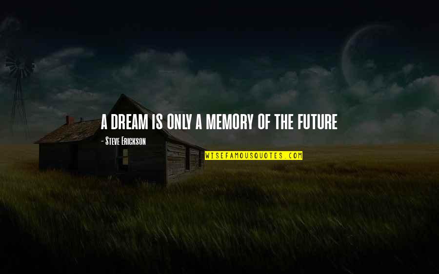 Mechromancer Quotes By Steve Erickson: a dream is only a memory of the Mechromancer Quotes By Steve Erickson: a dream is only a memory of the
