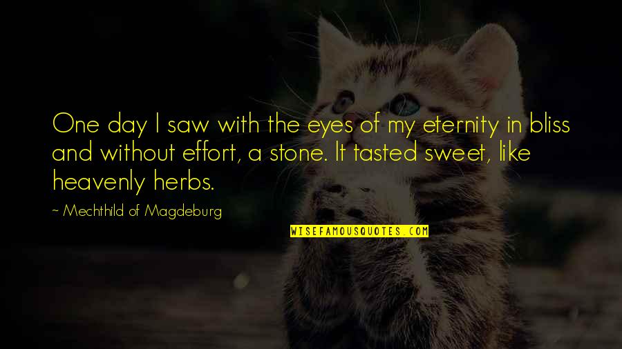 Mechthild Of Magdeburg Quotes By Mechthild Of Magdeburg: One day I saw with the eyes of