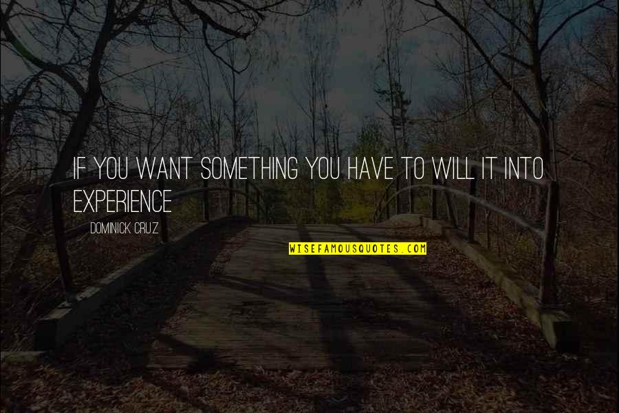 Med Ocre Quotes By Dominick Cruz: If you want something you have to will Med Ocre Quotes By Dominick Cruz: If you want something you have to will