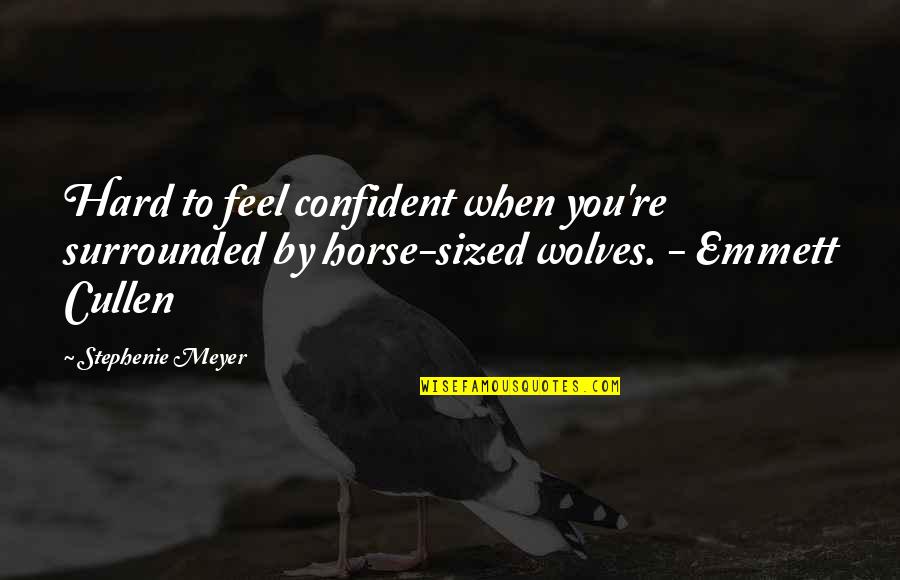 Medders Quotes By Stephenie Meyer: Hard to feel confident when you're surrounded by Medders Quotes By Stephenie Meyer: Hard to feel confident when you're surrounded by