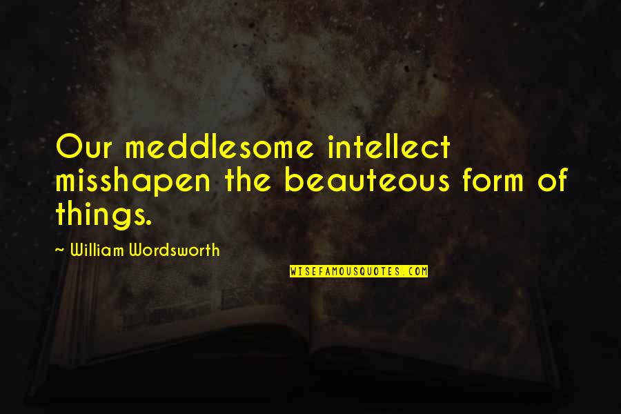 Meddlesome Quotes By William Wordsworth: Our meddlesome intellect misshapen the beauteous form of Meddlesome Quotes By William Wordsworth: Our meddlesome intellect misshapen the beauteous form of