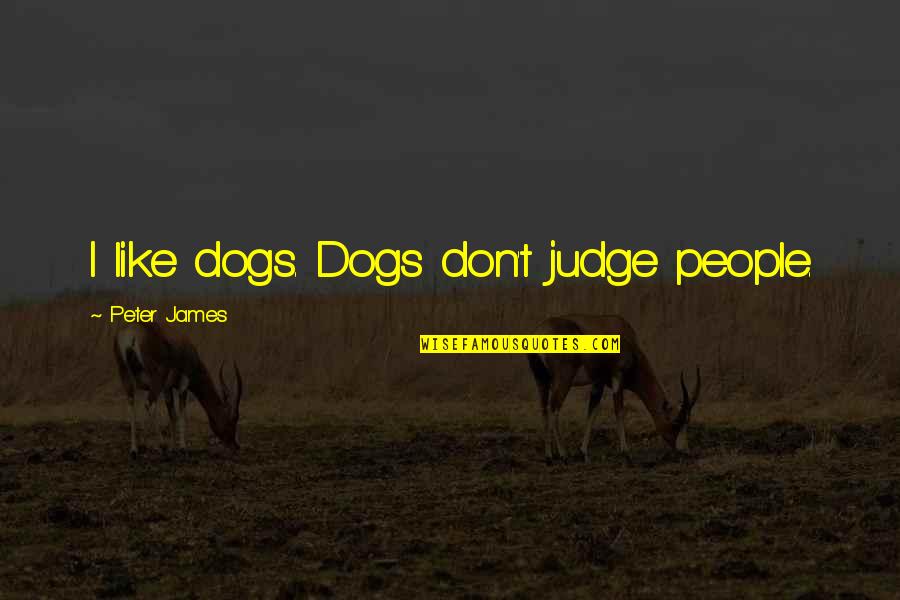 Medi Health Medical Aid Quotes By Peter James: I like dogs. Dogs don't judge people.