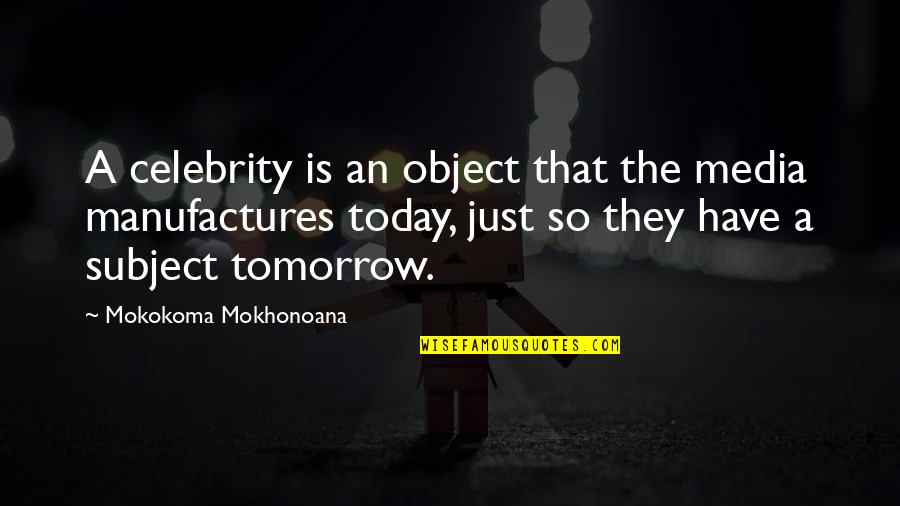 Media And News Quotes By Mokokoma Mokhonoana: A celebrity is an object that the media