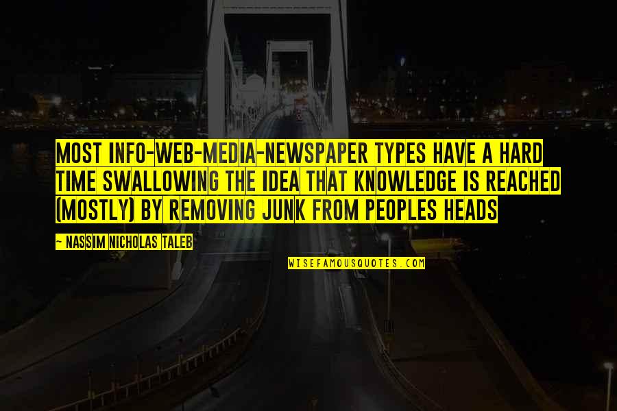 Media And News Quotes By Nassim Nicholas Taleb: Most info-Web-media-newspaper types have a hard time swallowing