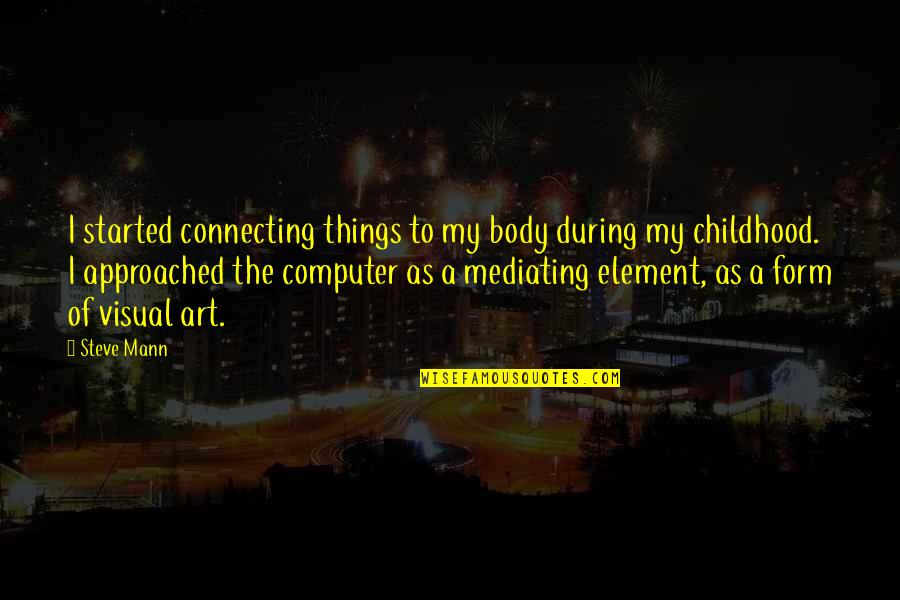 Mediating Quotes By Steve Mann: I started connecting things to my body during