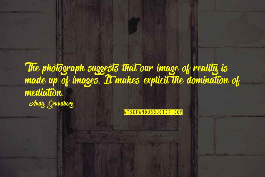 Mediation Quotes By Andy Grundberg: The photograph suggests that our image of reality