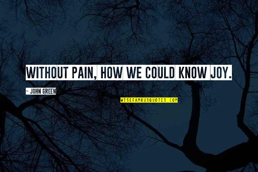 Medical Devices Quotes By John Green: Without pain, how we could know joy.