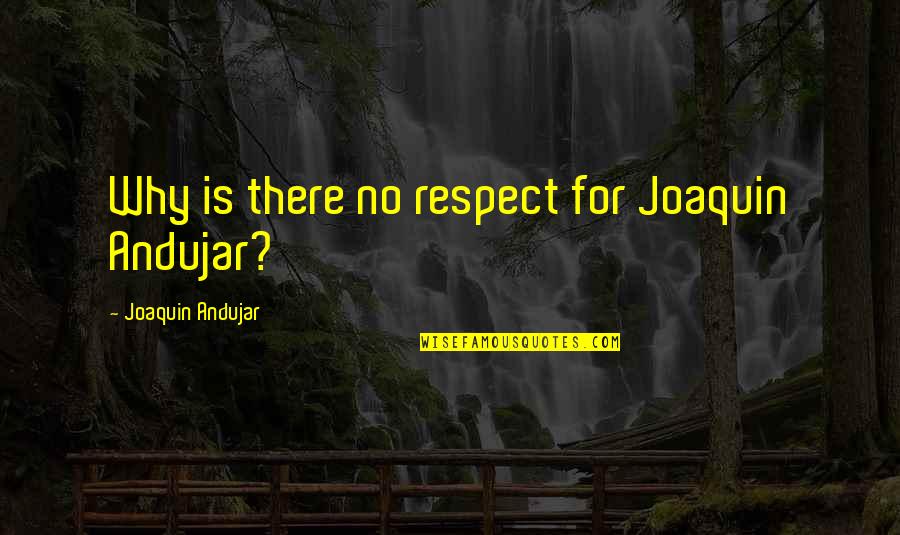 Medical Experiments During The Holocaust Quotes By Joaquin Andujar: Why is there no respect for Joaquin Andujar?