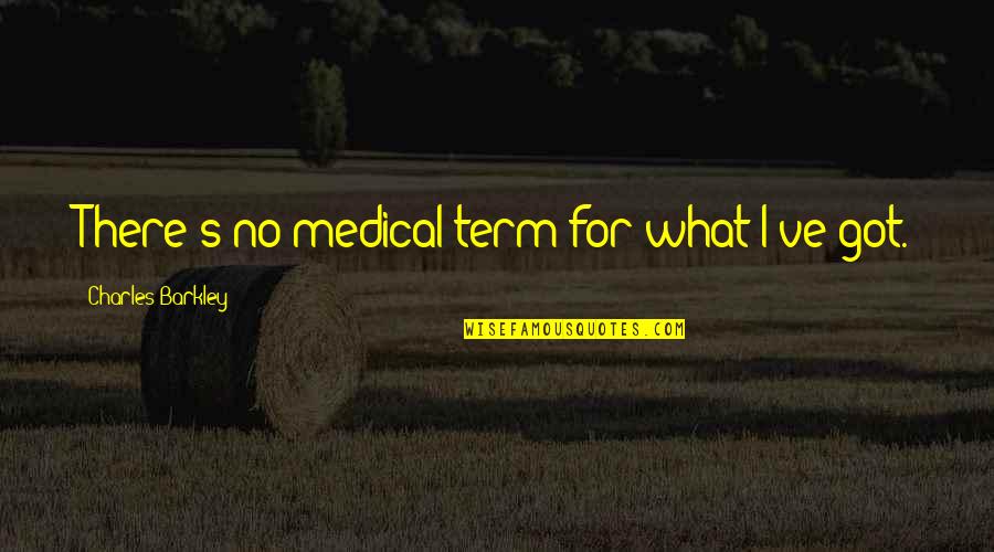 Medical Term Quotes By Charles Barkley: There's no medical term for what I've got.