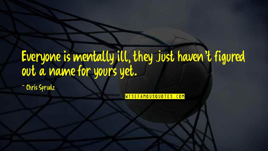 Medical Treatment Best Quotes By Chris Sprudz: Everyone is mentally ill, they just haven't figured
