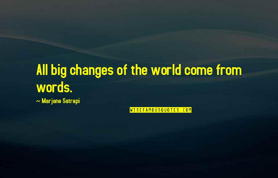 Medicalize Quotes By Marjane Satrapi: All big changes of the world come from