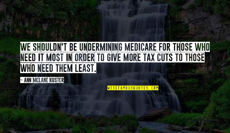Medicare's Quotes By Ann McLane Kuster: We shouldn't be undermining Medicare for those who