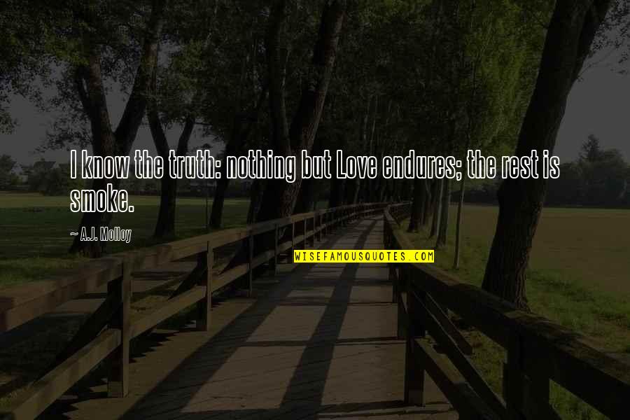 Medicine Students Quotes By A.J. Molloy: I know the truth: nothing but Love endures;