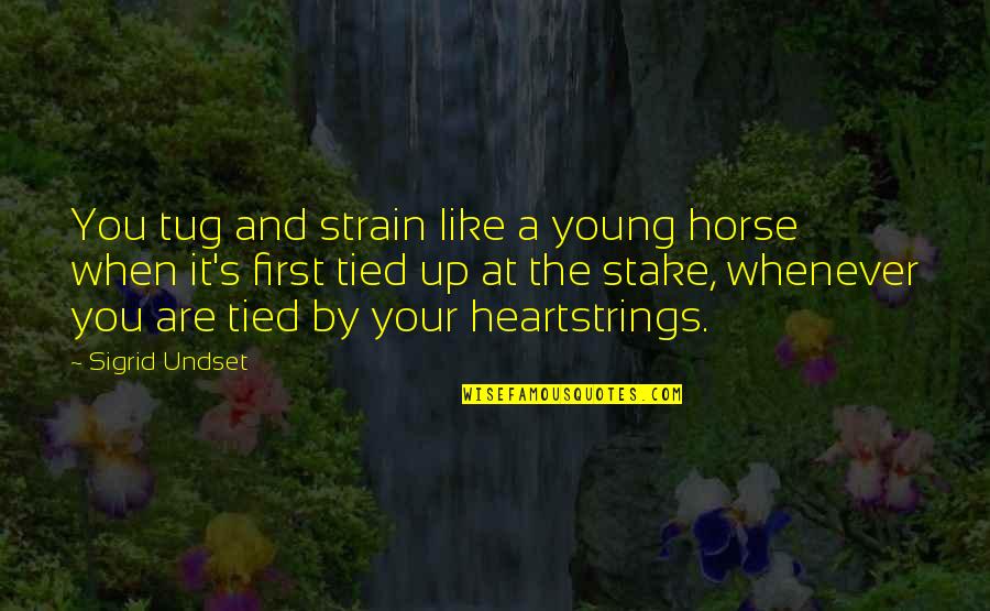 Medieval Quotes By Sigrid Undset: You tug and strain like a young horse Medieval Quotes By Sigrid Undset: You tug and strain like a young horse