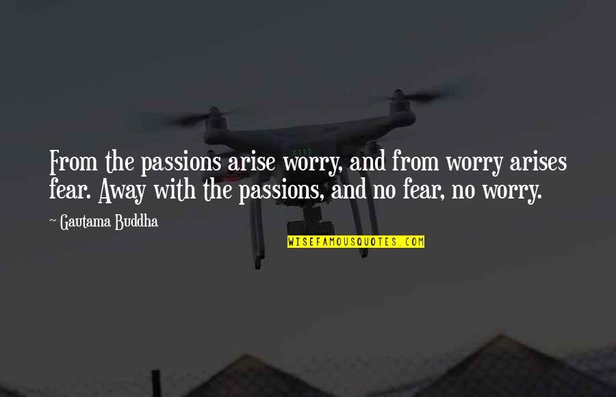 Meditation Buddha Quotes By Gautama Buddha: From the passions arise worry, and from worry