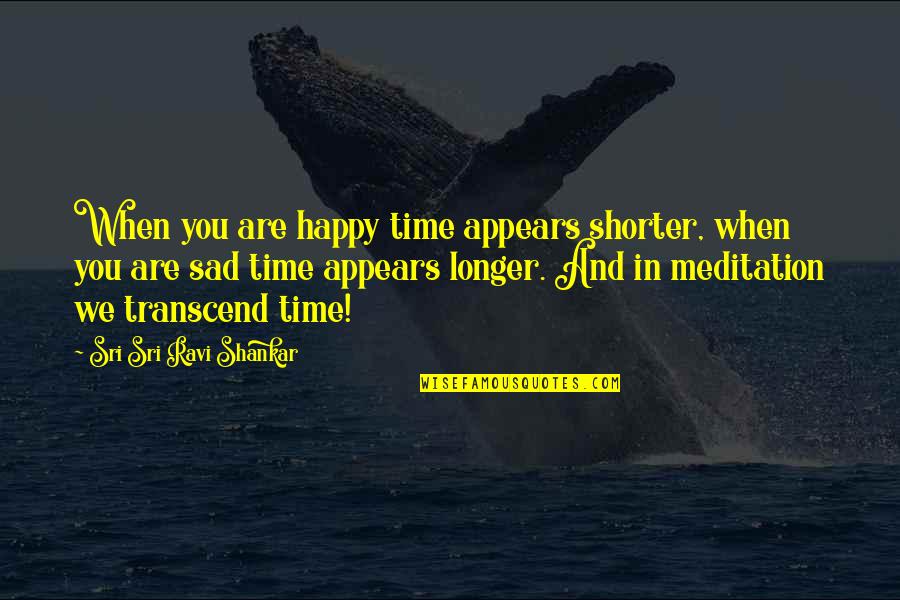 Meditation By Sri Sri Ravi Shankar Quotes By Sri Sri Ravi Shankar: When you are happy time appears shorter, when