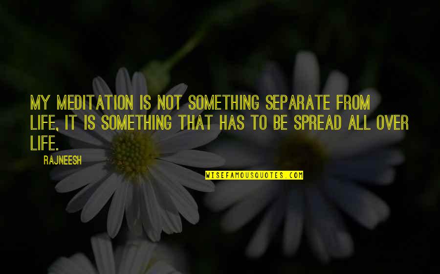 Meditation Life Quotes By Rajneesh: My meditation is not something separate from life,