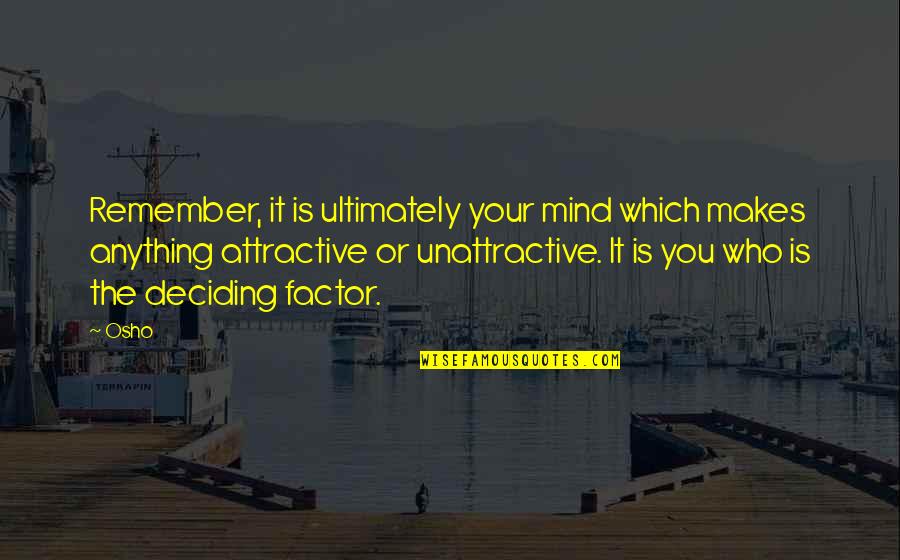 Meditation Osho Quotes By Osho: Remember, it is ultimately your mind which makes
