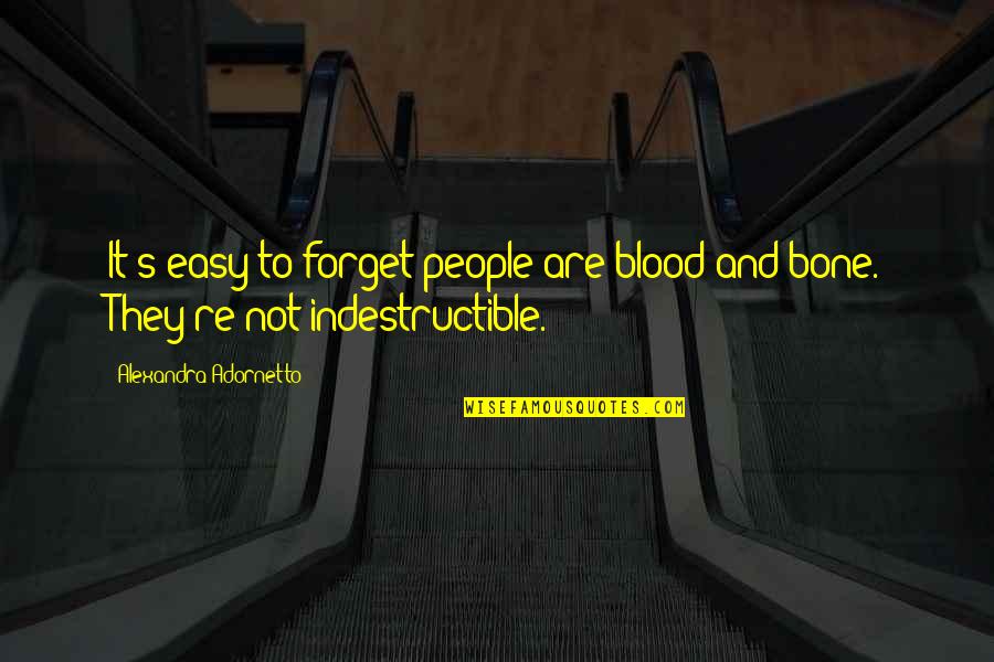 Meditor Quotes By Alexandra Adornetto: It's easy to forget people are blood and