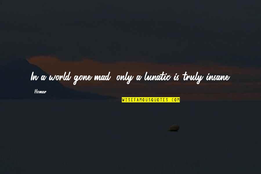 Meditourism Quotes By Homer: In a world gone mad, only a lunatic