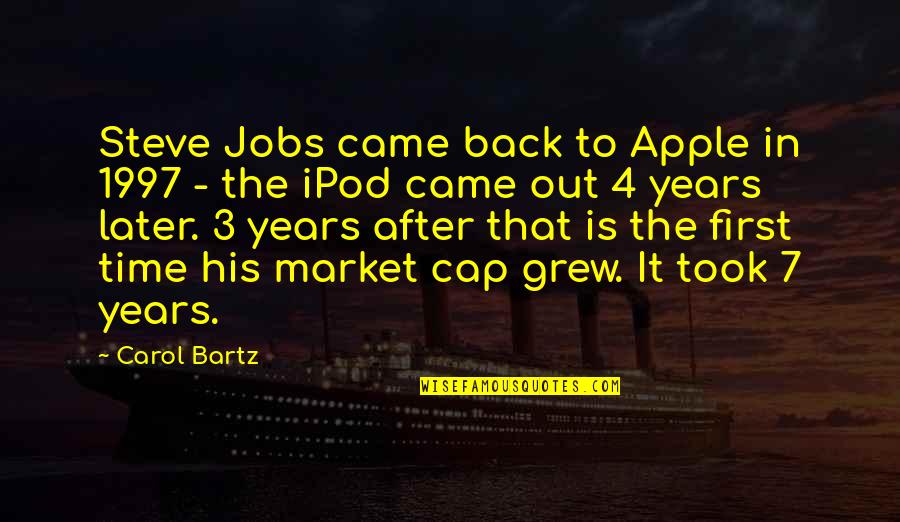 Medvekaktusz Quotes By Carol Bartz: Steve Jobs came back to Apple in 1997
