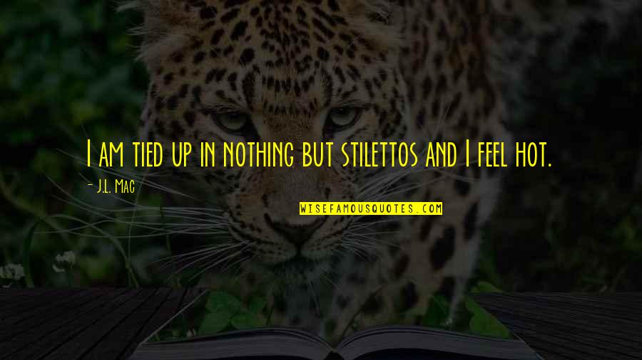 Meeeeeeeeme Quotes By J.L. Mac: I am tied up in nothing but stilettos