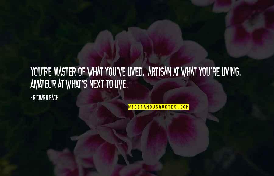 Meegan King Quotes By Richard Bach: You're master of what you've lived, artisan at
