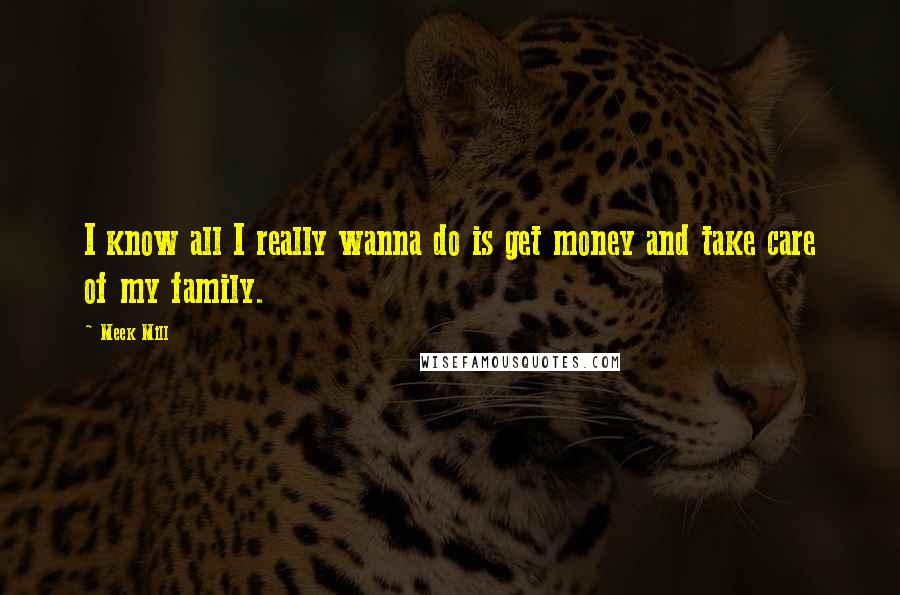 Meek Mill quotes: I know all I really wanna do is get money and take care of my family.